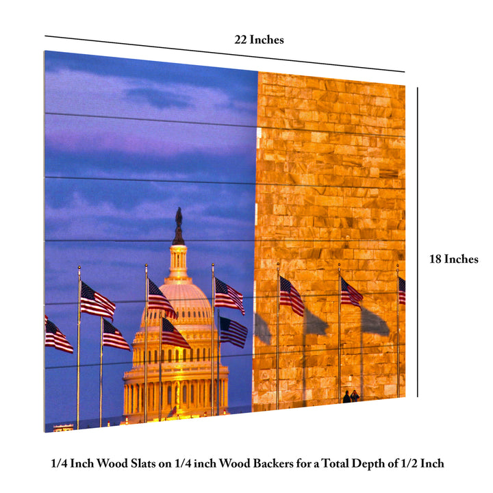 Wooden Slat Art 18 x 22 Inches Titled America Ready to Hang Picture Image 6