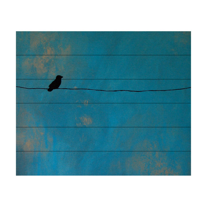 Wooden Slat Art 18 x 22 Inches Titled Lone Bird Blue Ready to Hang  Picture Image 2