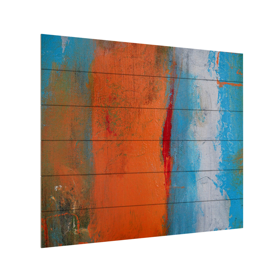 Wooden Slat Art 18 x 22 Inches Titled Orange Swatch Ready to Hang Picture Image 3