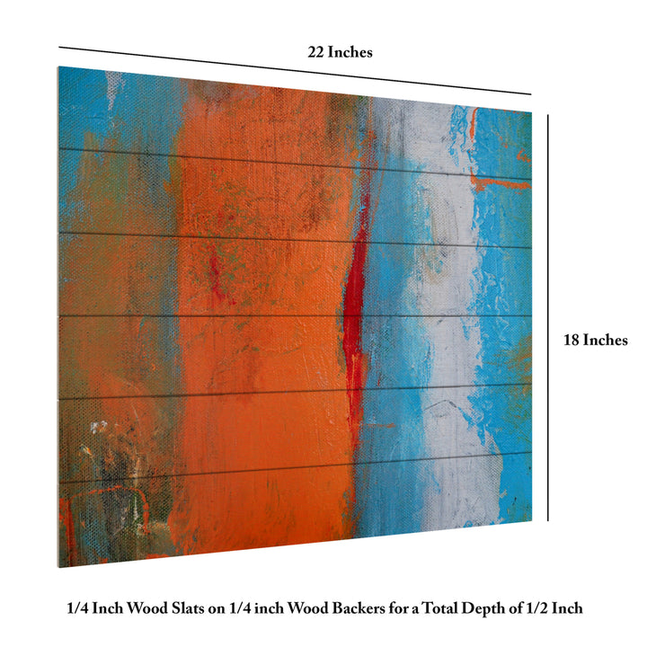 Wooden Slat Art 18 x 22 Inches Titled Orange Swatch Ready to Hang Picture Image 6