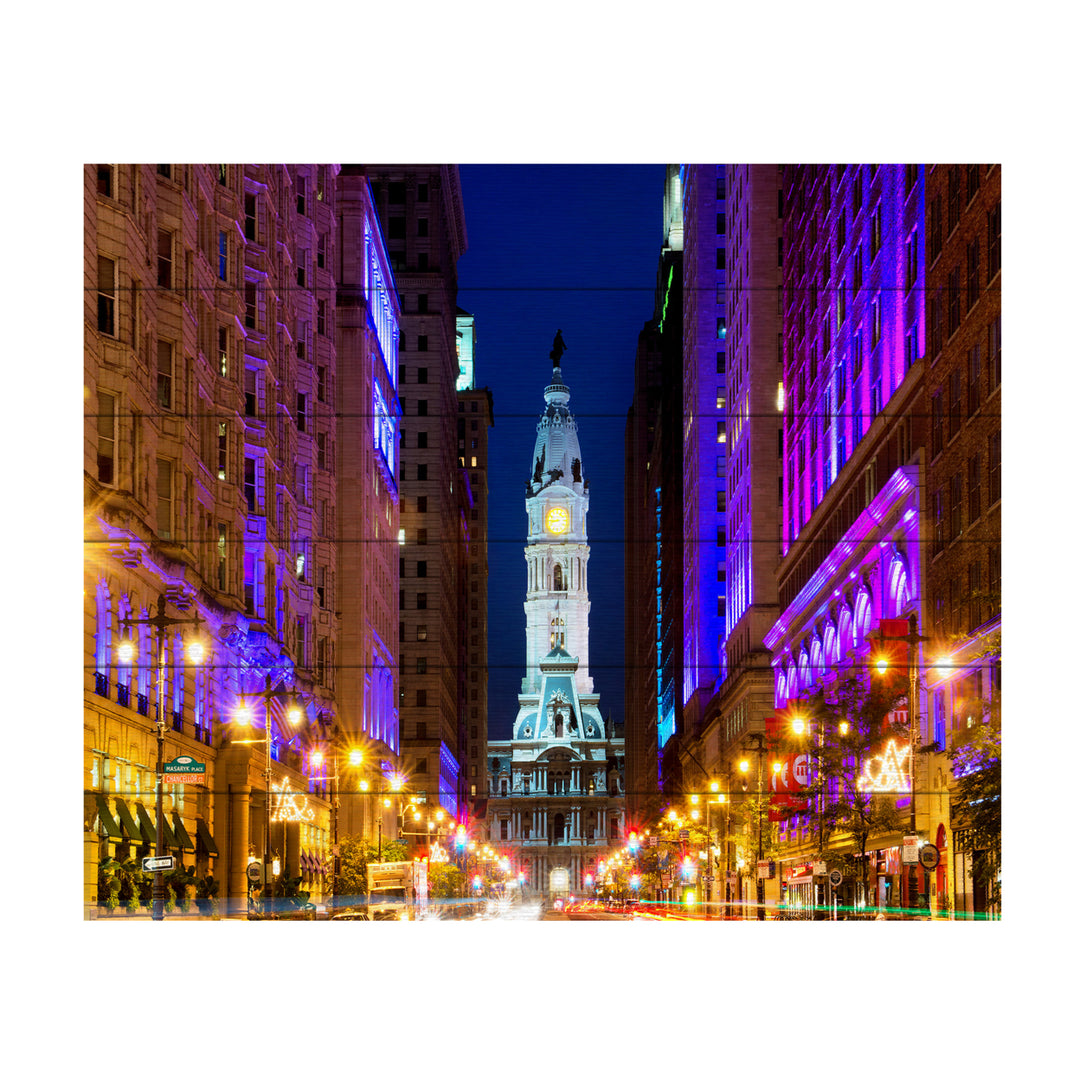 Wooden Slat Art 18 x 22 Inches Titled City Hall Philadelphia Ready to Hang Picture Image 2