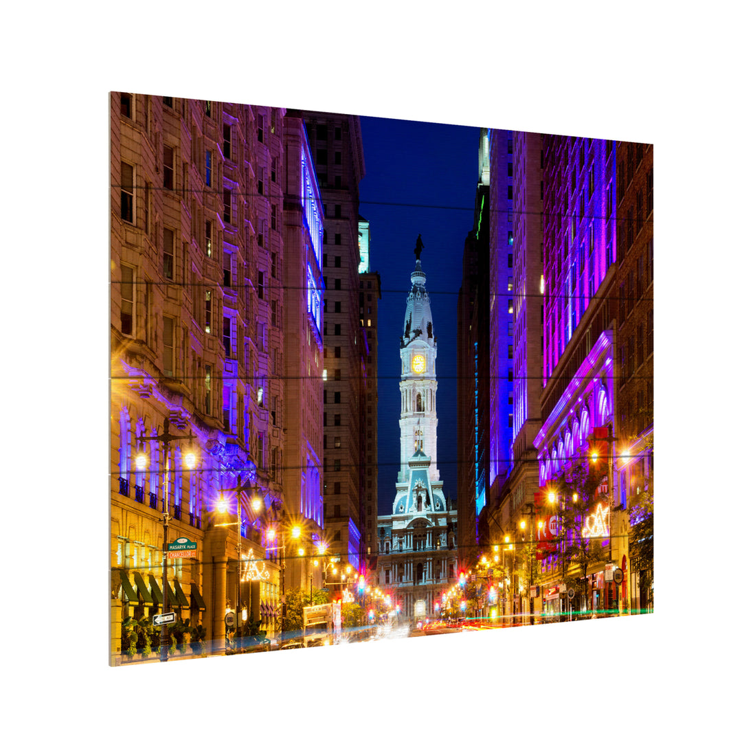 Wooden Slat Art 18 x 22 Inches Titled City Hall Philadelphia Ready to Hang Picture Image 3