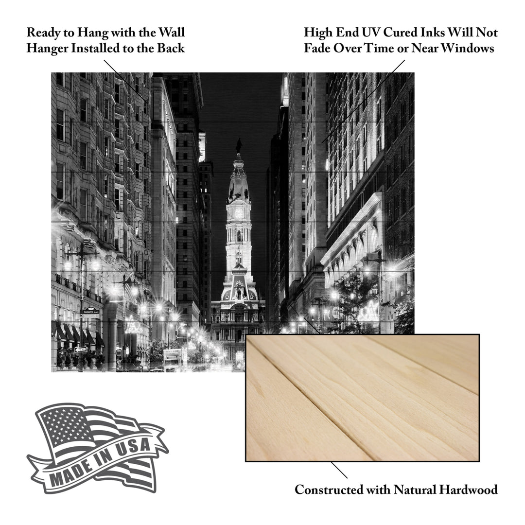 Wooden Slat Art 18 x 22 Inches Titled City Hall Philadelphia Buildings Ready to Hang Picture Image 5