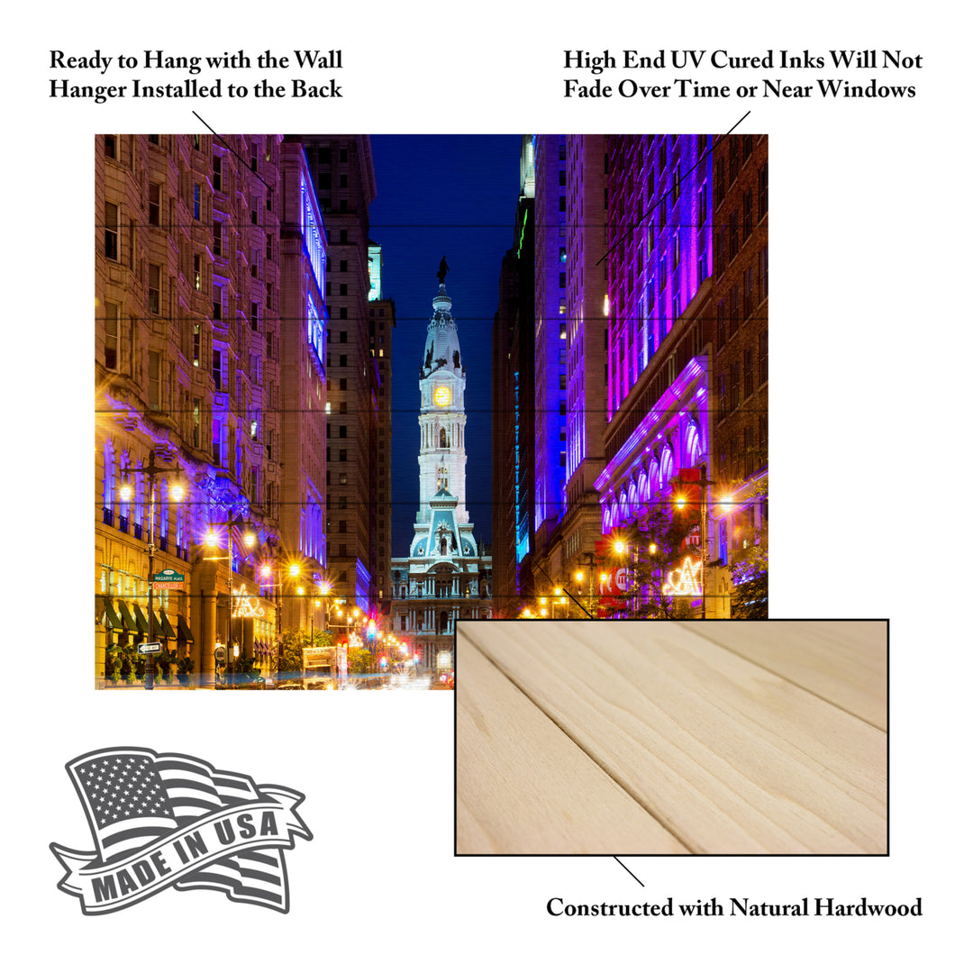 Wooden Slat Art 18 x 22 Inches Titled City Hall Philadelphia Ready to Hang Picture Image 5