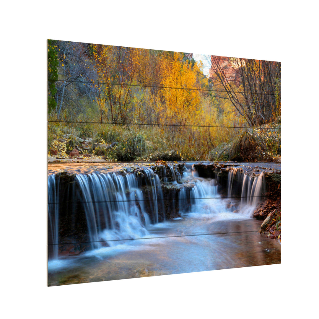 Wooden Slat Art 18 x 22 Inches Titled Zion Autumn Ready to Hang Picture Image 3