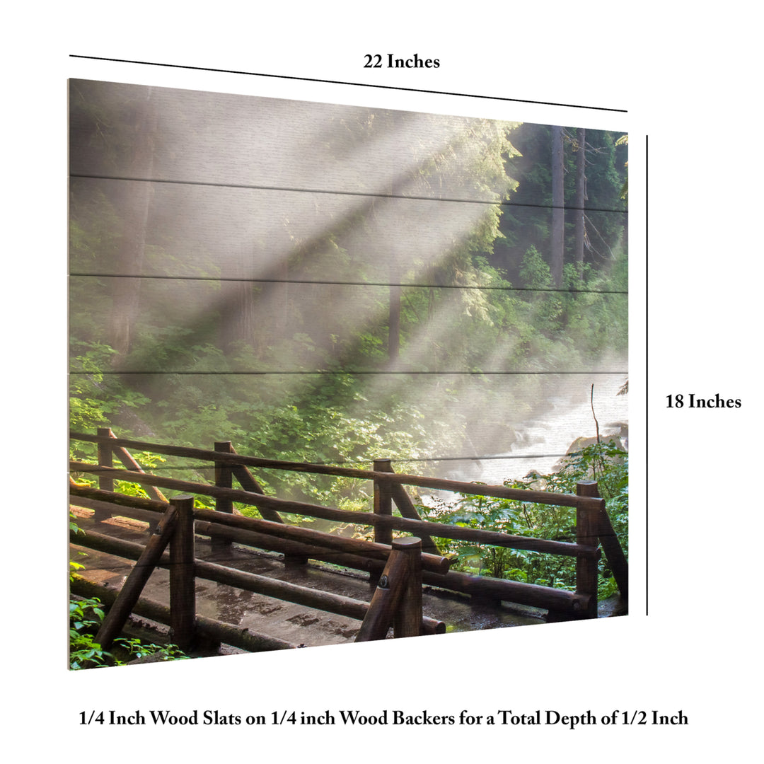 Wooden Slat Art 18 x 22 Inches Titled Forest Sunlight Ready to Hang Picture Image 6