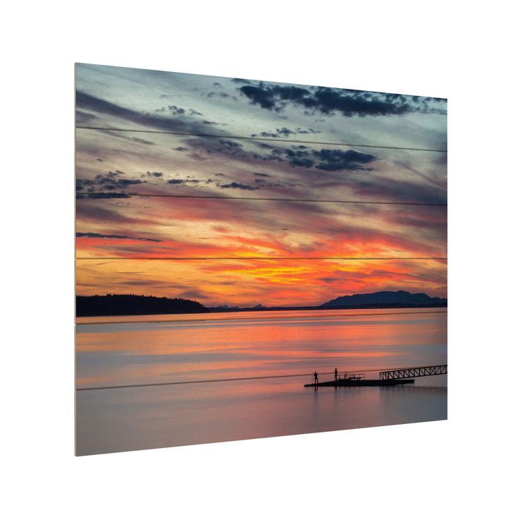 Wooden Slat Art 18 x 22 Inches Titled Sunset Pier Ready to Hang Picture Image 3