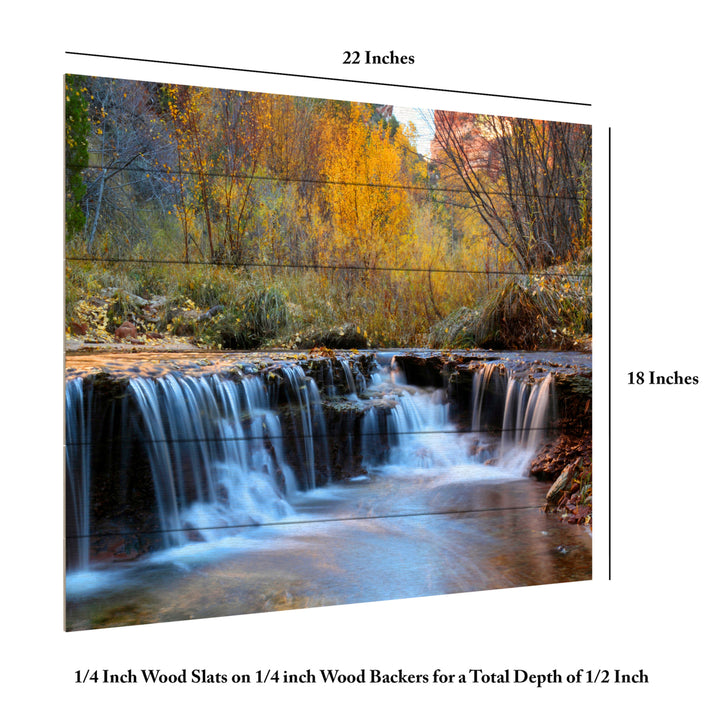 Wooden Slat Art 18 x 22 Inches Titled Zion Autumn Ready to Hang Picture Image 6