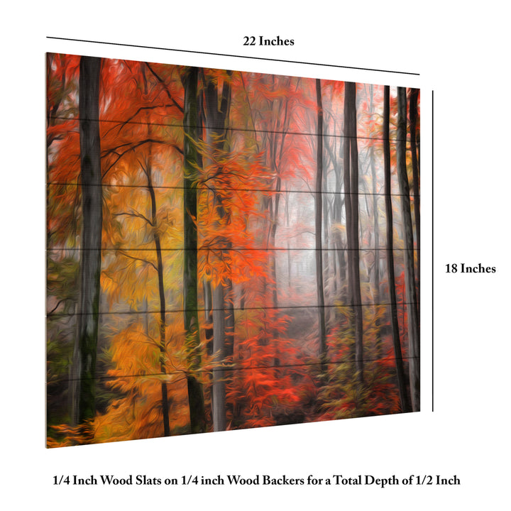 Wooden Slat Art 18 x 22 Inches Titled Wildly Red Ready to Hang Picture Image 6