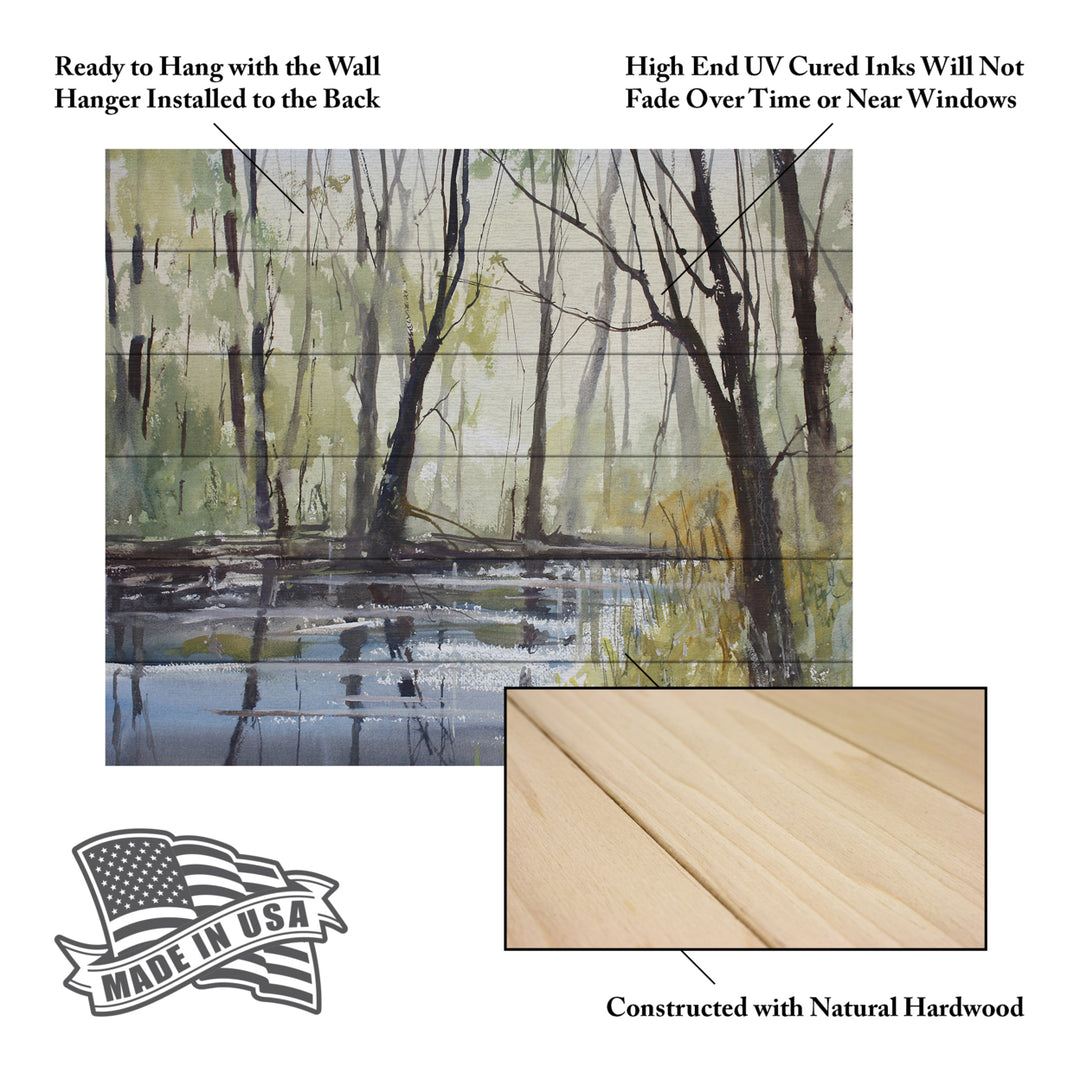 Wooden Slat Art 18 x 22 Inches Titled Pine River Reflections Ready to Hang Picture Image 5