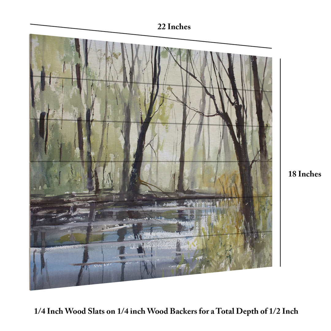 Wooden Slat Art 18 x 22 Inches Titled Pine River Reflections Ready to Hang Picture Image 6