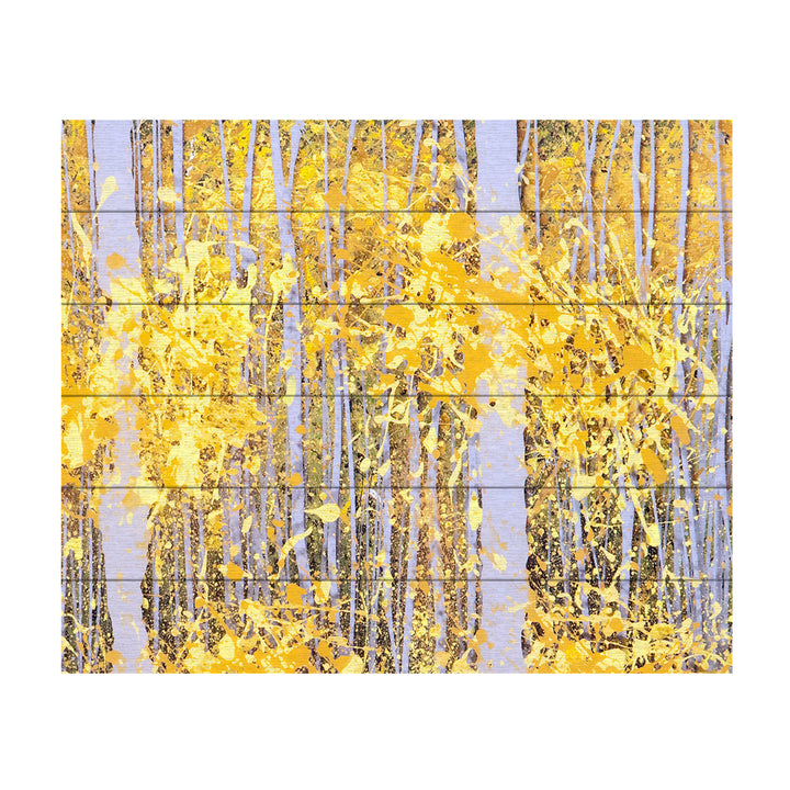 Wooden Slat Art 18 x 22 Inches Titled PanorAspens Grey Forest Ready to Hang Picture Image 2