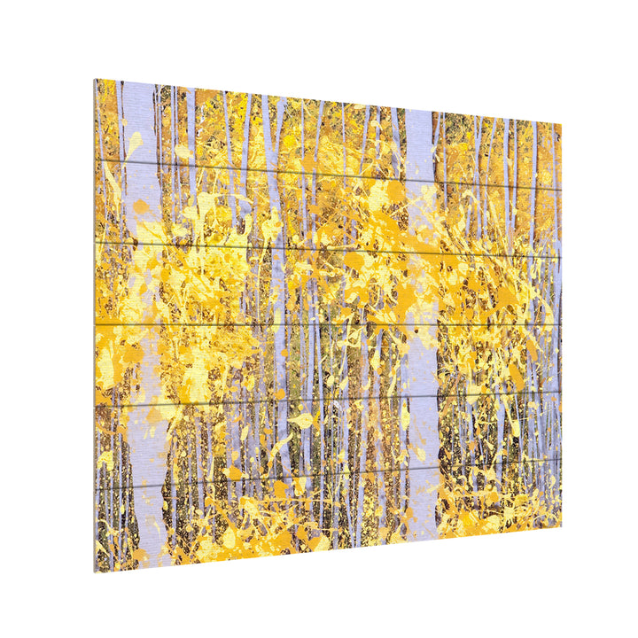 Wooden Slat Art 18 x 22 Inches Titled PanorAspens Grey Forest Ready to Hang Picture Image 3