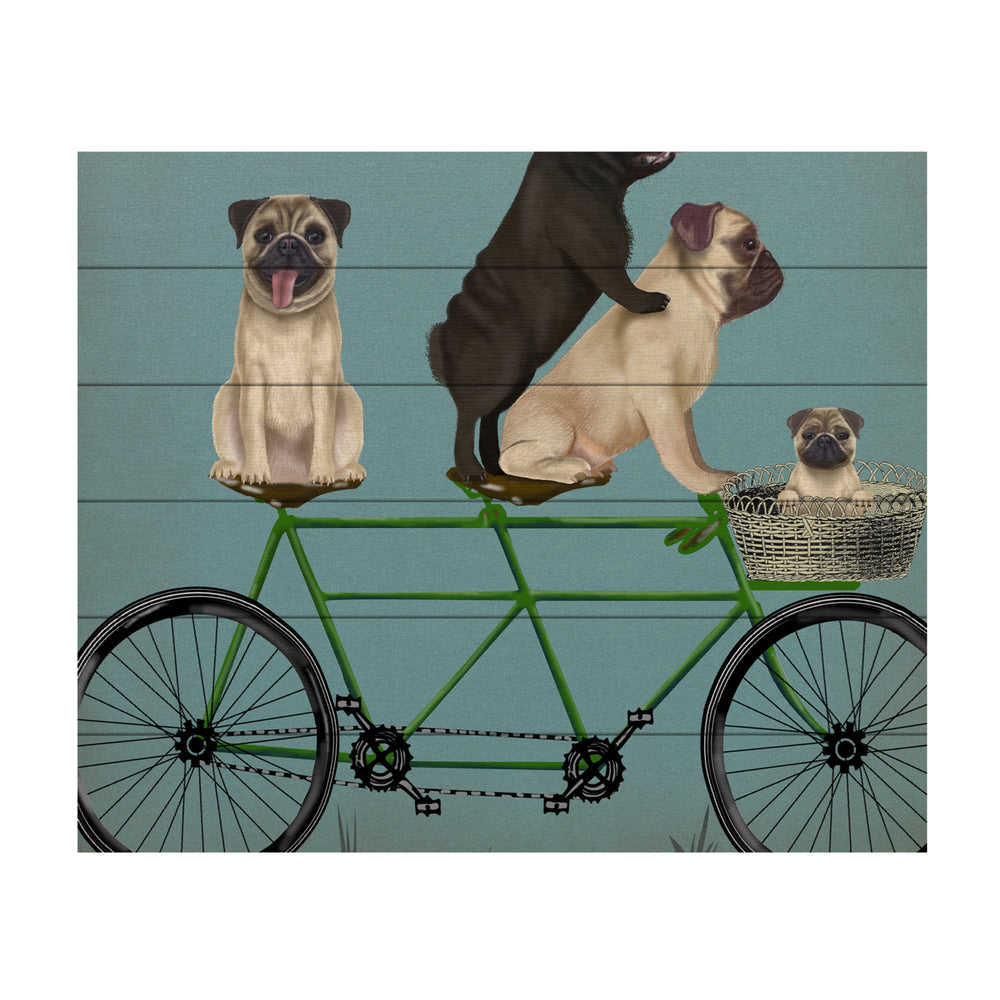 Wooden Slat Art 18 x 22 Inches Titled Pug Tandem Ready to Hang Picture Image 2