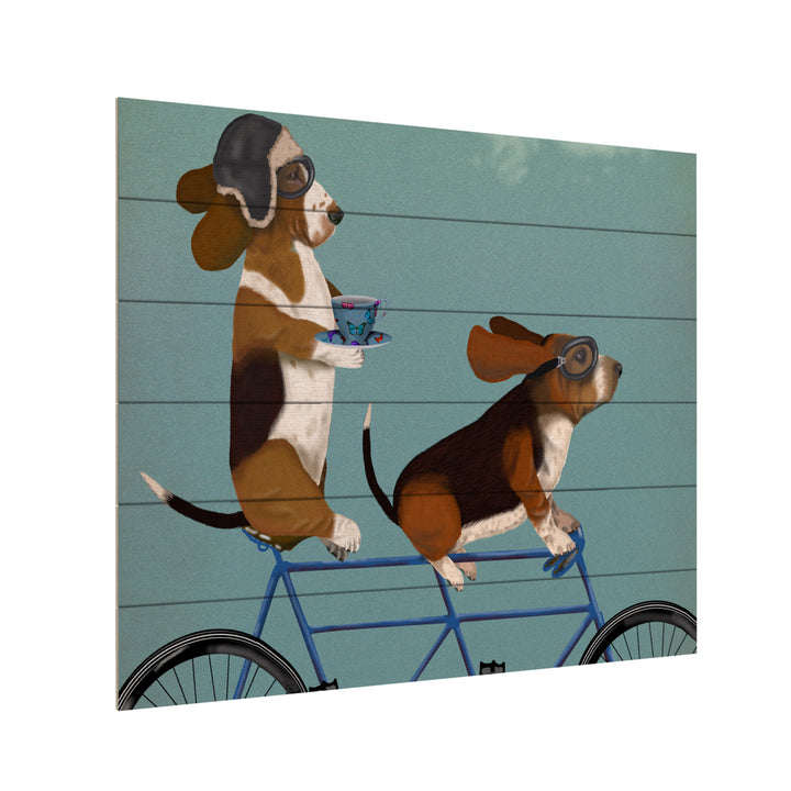 Wooden Slat Art 18 x 22 Inches Titled Basset Hound Tandem Ready to Hang Picture Image 3