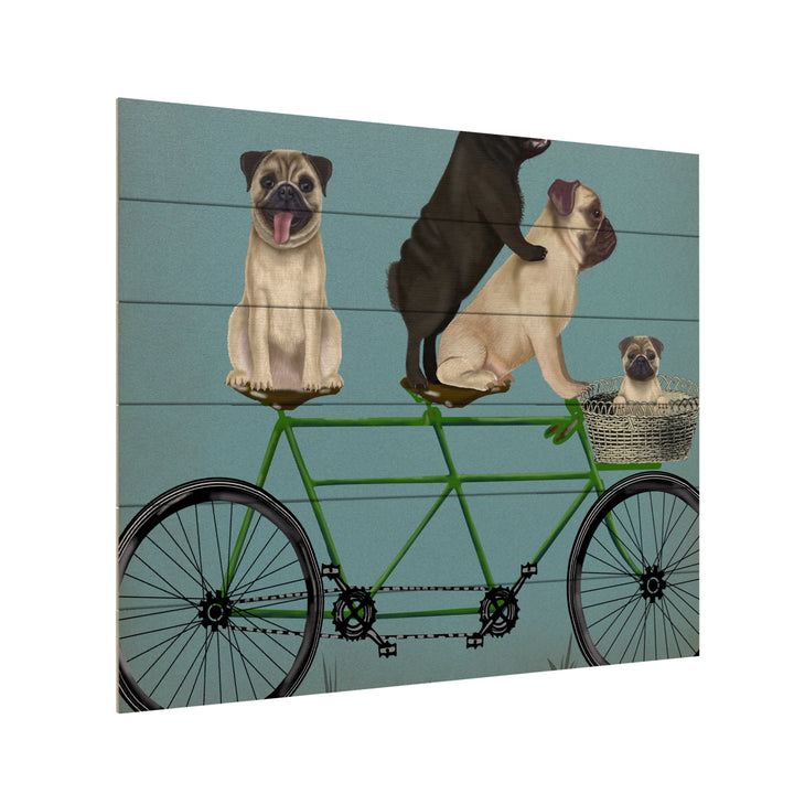 Wooden Slat Art 18 x 22 Inches Titled Pug Tandem Ready to Hang Picture Image 3