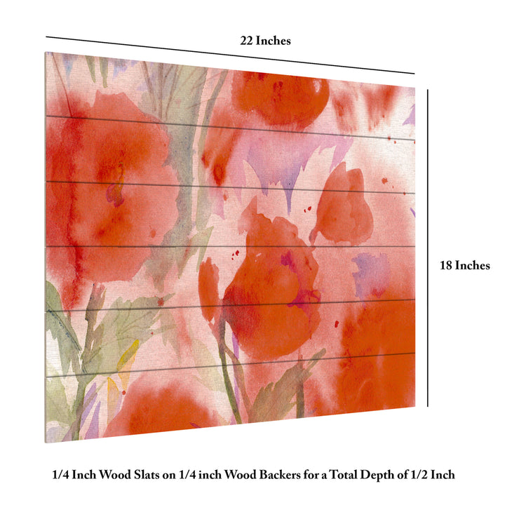 Wooden Slat Art 18 x 22 Inches Titled Crimson Field Ready to Hang Picture Image 6