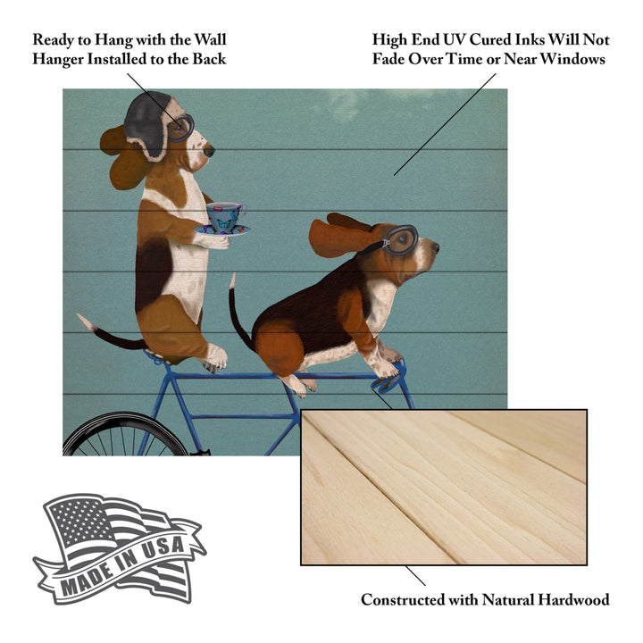 Wooden Slat Art 18 x 22 Inches Titled Basset Hound Tandem Ready to Hang Picture Image 5