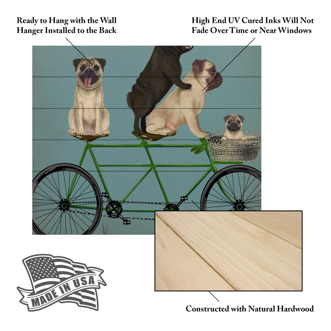 Wooden Slat Art 18 x 22 Inches Titled Pug Tandem Ready to Hang Picture Image 5