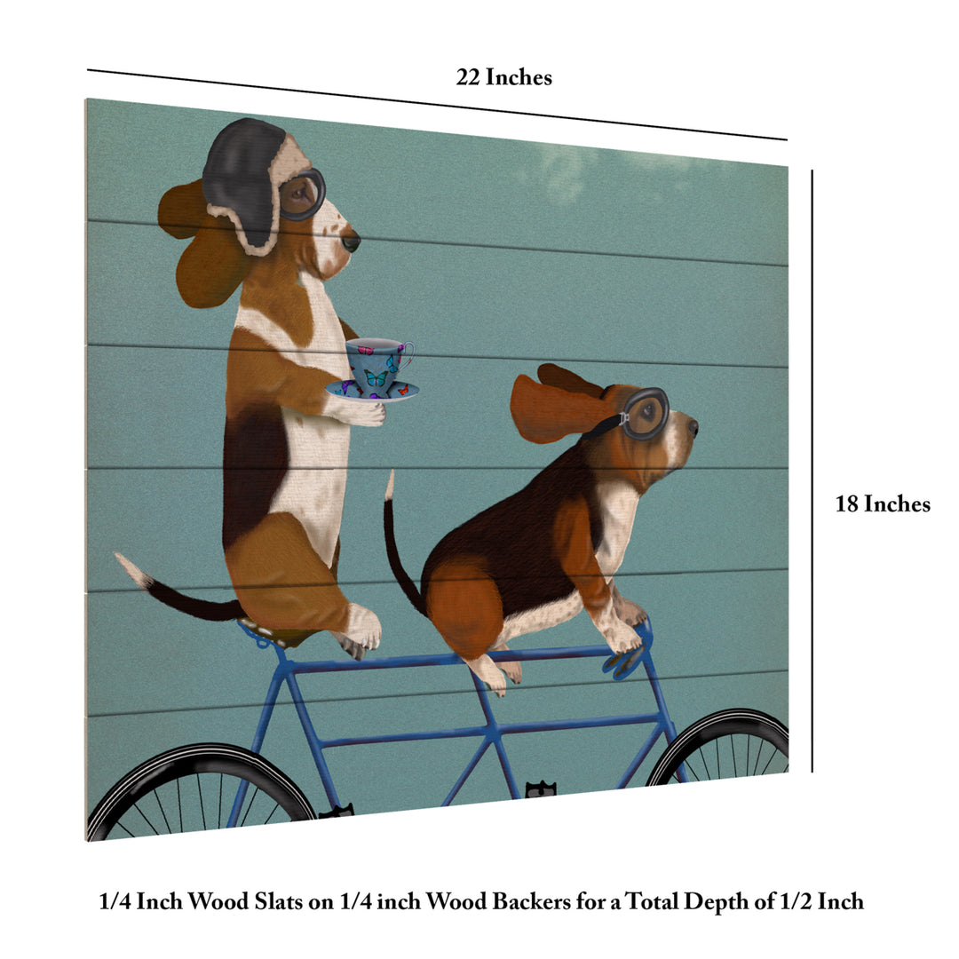 Wooden Slat Art 18 x 22 Inches Titled Basset Hound Tandem Ready to Hang Picture Image 6