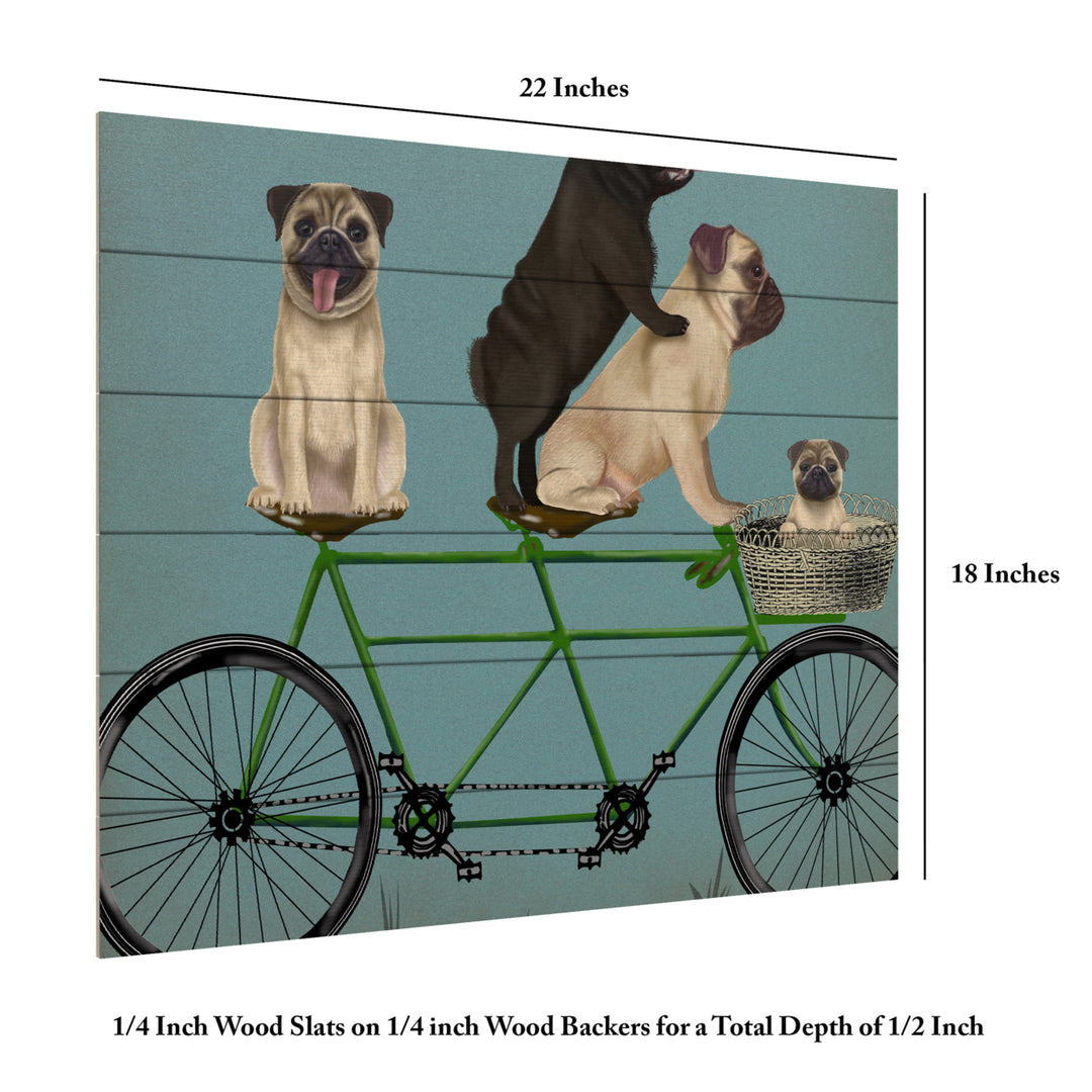 Wooden Slat Art 18 x 22 Inches Titled Pug Tandem Ready to Hang Picture Image 6