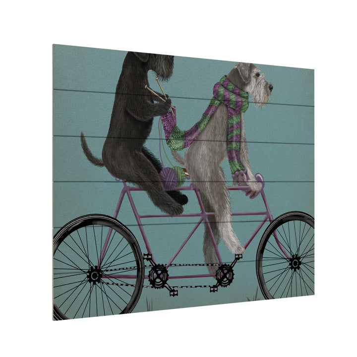 Wooden Slat Art 18 x 22 Inches Titled Schnauzer Tandem Ready to Hang  Picture Image 3