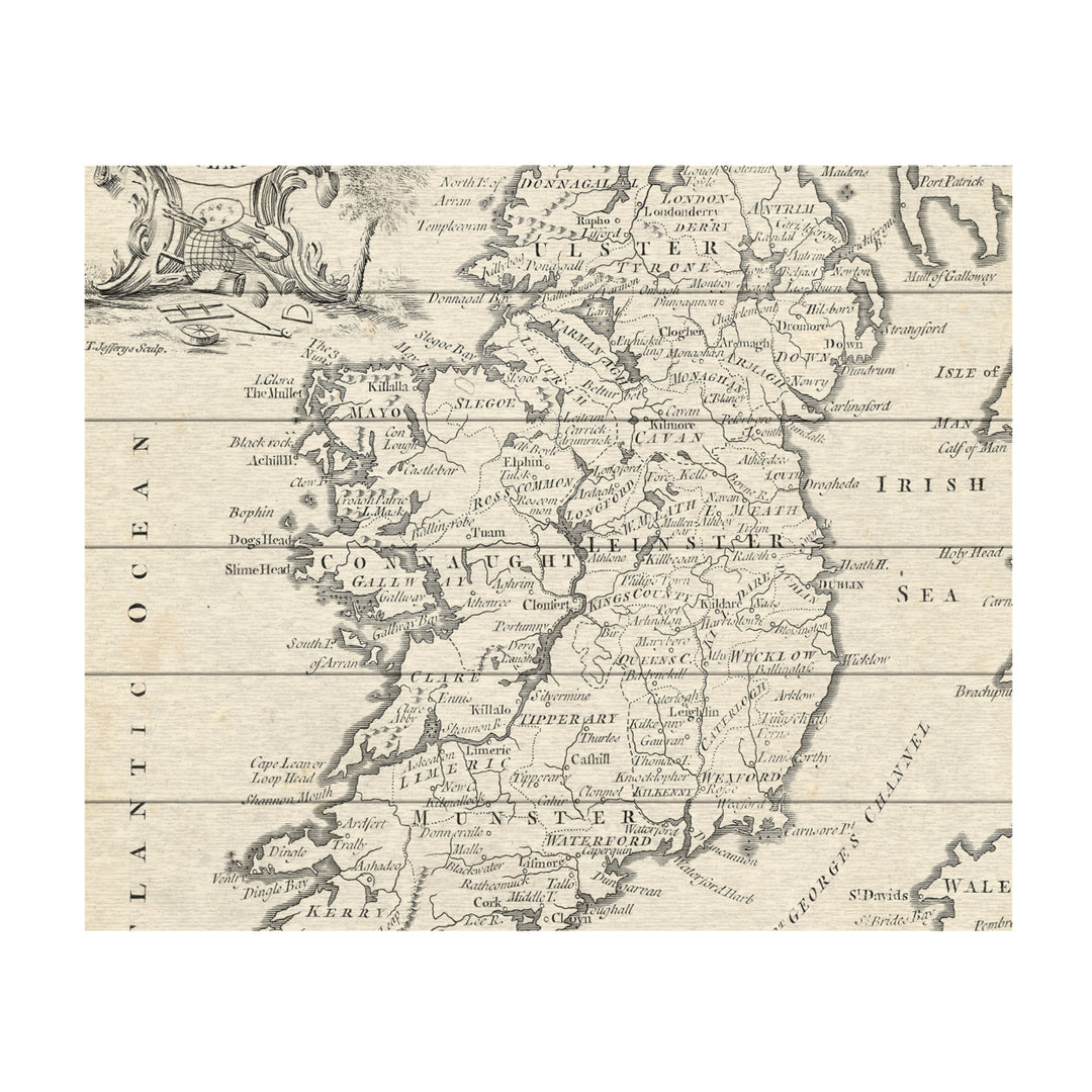 Wooden Slat Art 18 x 22 Inches Titled Map Of Ireland Ready to Hang Picture Image 2