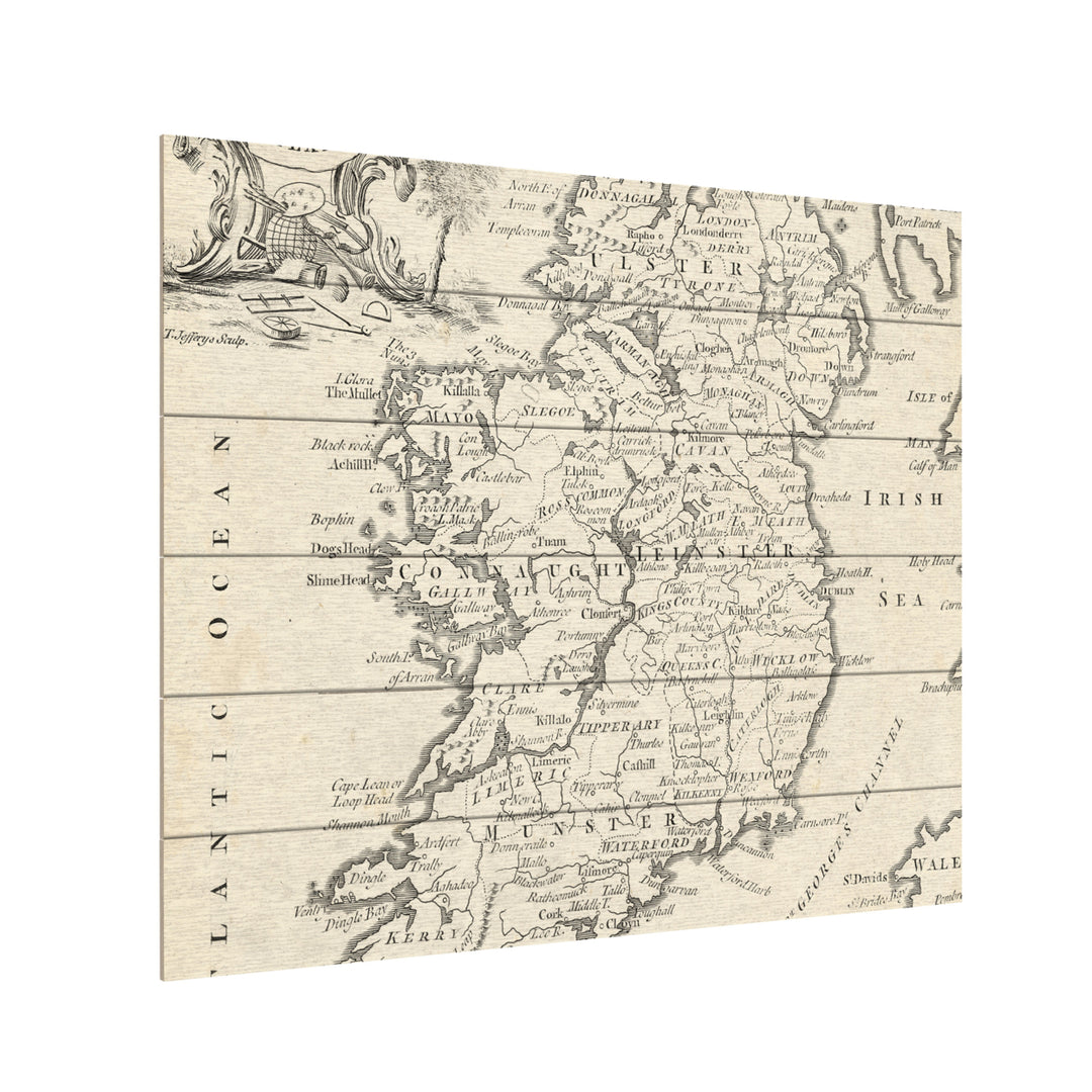 Wooden Slat Art 18 x 22 Inches Titled Map Of Ireland Ready to Hang Picture Image 3