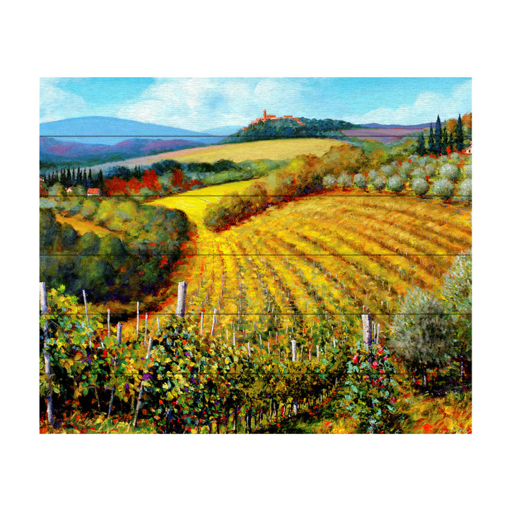 Wooden Slat Art 18 x 22 Inches Titled Chianti Vineyards Ready to Hang  Picture Image 2