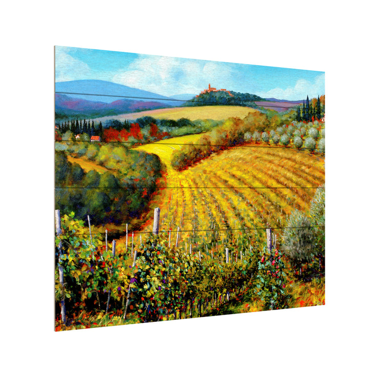 Wooden Slat Art 18 x 22 Inches Titled Chianti Vineyards Ready to Hang  Picture Image 3