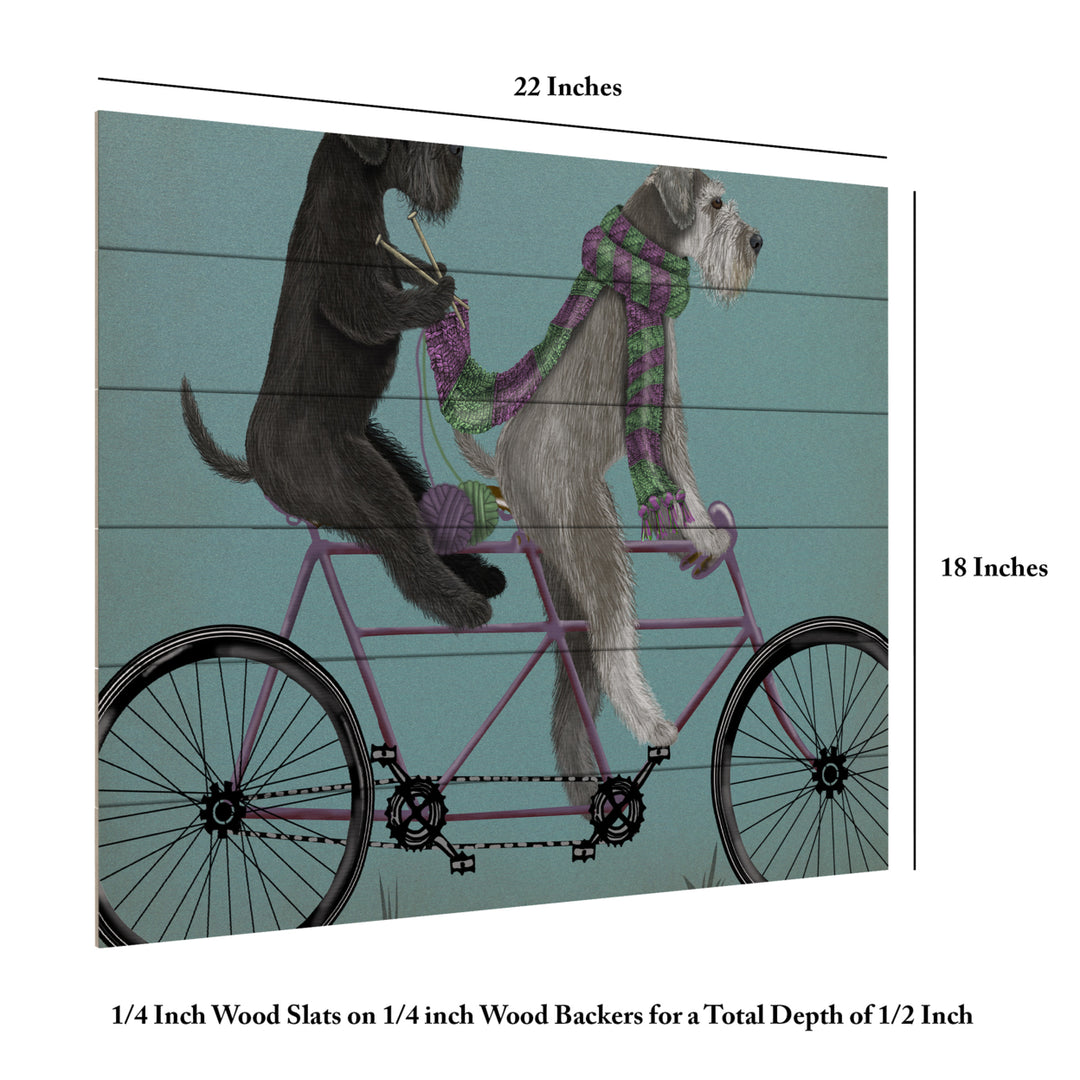 Wooden Slat Art 18 x 22 Inches Titled Schnauzer Tandem Ready to Hang  Picture Image 6