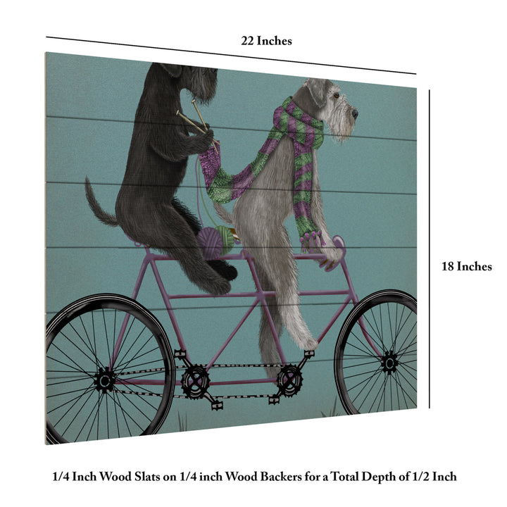 Wooden Slat Art 18 x 22 Inches Titled Schnauzer Tandem Ready to Hang  Picture Image 6
