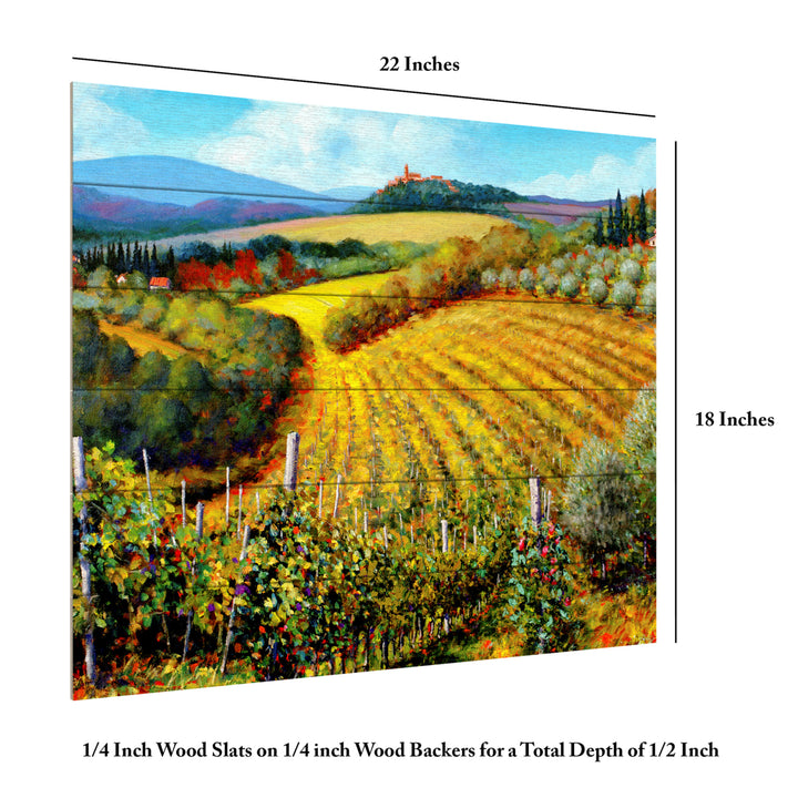 Wooden Slat Art 18 x 22 Inches Titled Chianti Vineyards Ready to Hang  Picture Image 6