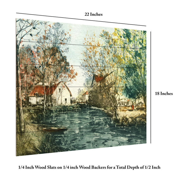 Wooden Slat Art 18 x 22 Inches Titled Autumn Landscape Iii Ready to Hang Picture Image 6