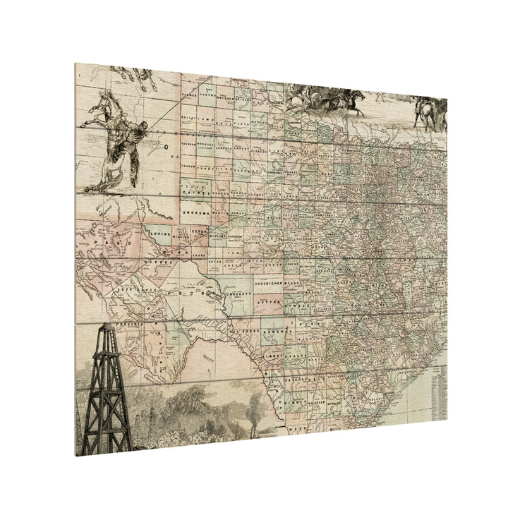 Wooden Slat Art 18 x 22 Inches Titled Map Of Texas Ready to Hang  Picture Image 3