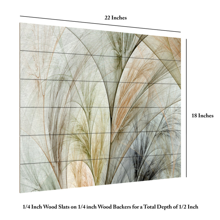 Wooden Slat Art 18 x 22 Inches Titled Fractal Grass V Ready to Hang  Picture Image 6