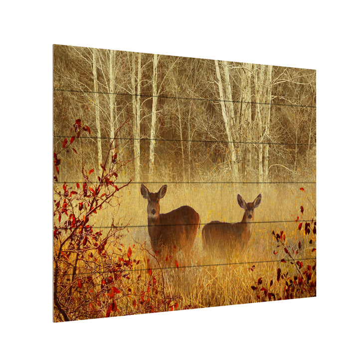 Wooden Slat Art 18 x 22 Inches Titled Foggy Deer Ready to Hang  Picture Image 3