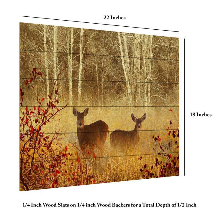 Wooden Slat Art 18 x 22 Inches Titled Foggy Deer Ready to Hang  Picture Image 6