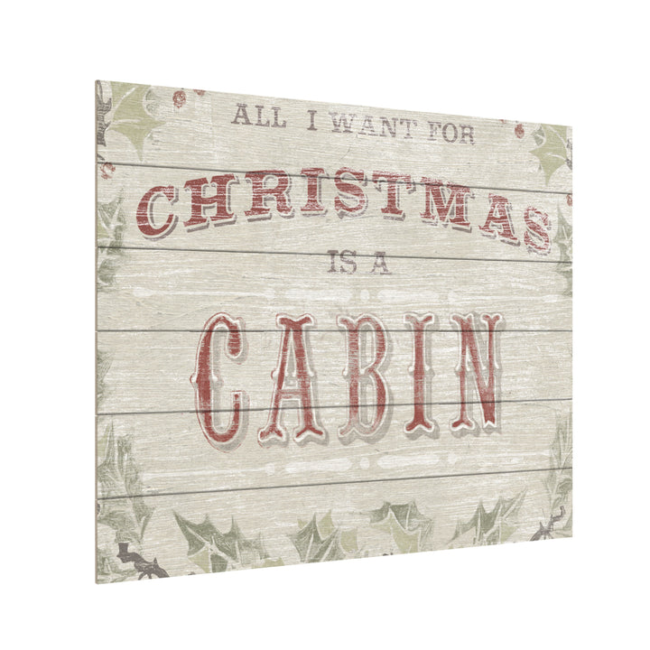 Wooden Slat Art 18 x 22 Inches Titled Cabin Christmas Iv Ready to Hang Picture Image 3