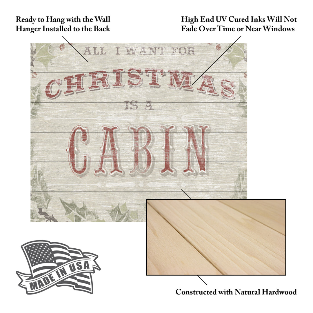 Wooden Slat Art 18 x 22 Inches Titled Cabin Christmas Iv Ready to Hang Picture Image 5