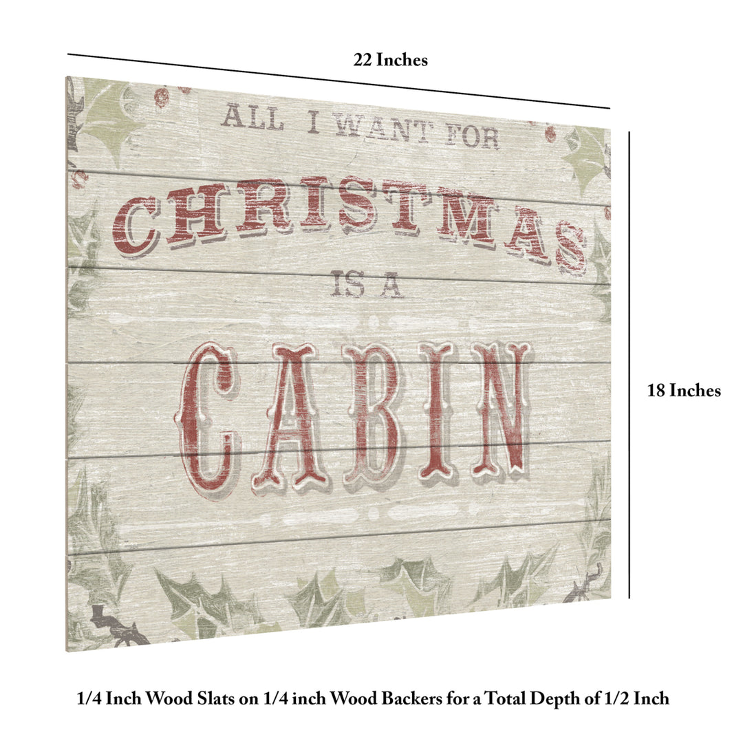 Wooden Slat Art 18 x 22 Inches Titled Cabin Christmas Iv Ready to Hang Picture Image 6