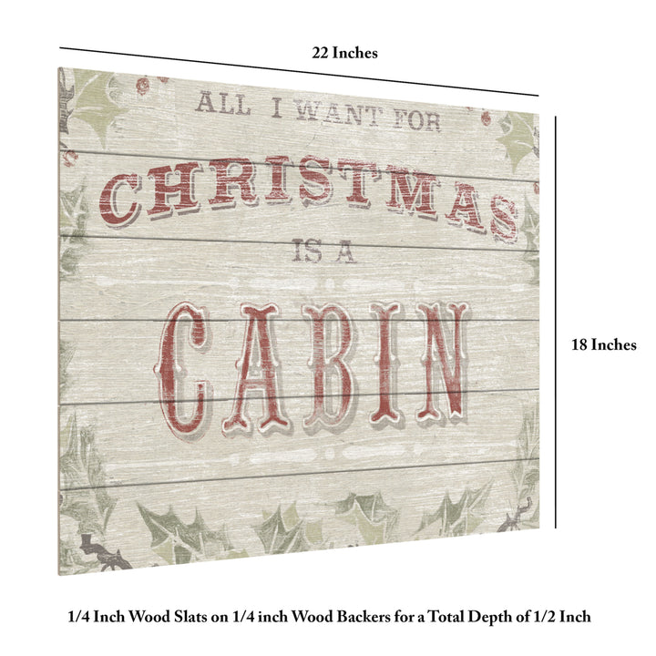 Wooden Slat Art 18 x 22 Inches Titled Cabin Christmas Iv Ready to Hang Picture Image 6