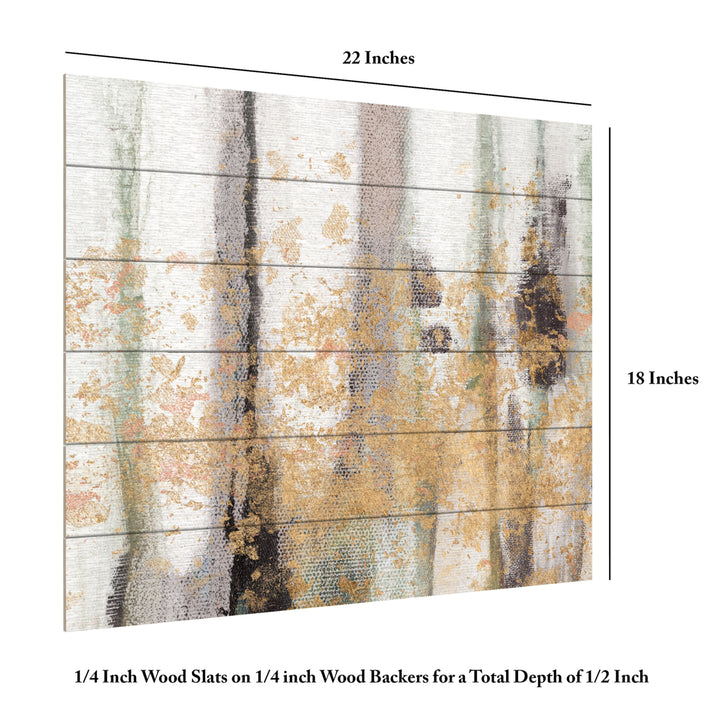 Wooden Slat Art 18 x 22 Inches Titled Falling Gold Leaf I Ready to Hang Picture Image 6