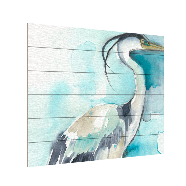 Wooden Slat Art 18 x 22 Inches Titled Heron Splash I Ready to Hang Picture Image 3