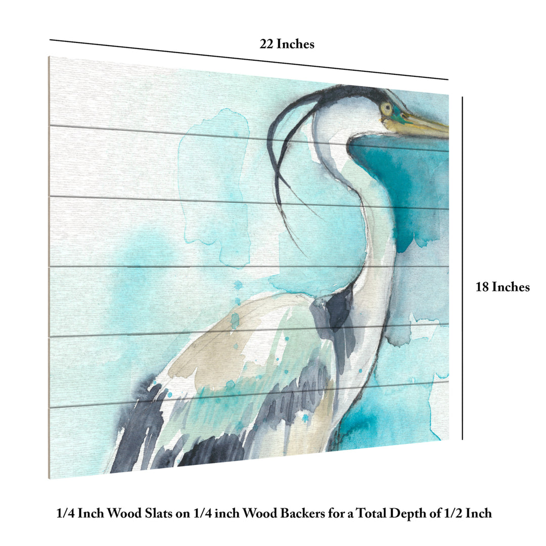 Wooden Slat Art 18 x 22 Inches Titled Heron Splash I Ready to Hang Picture Image 6