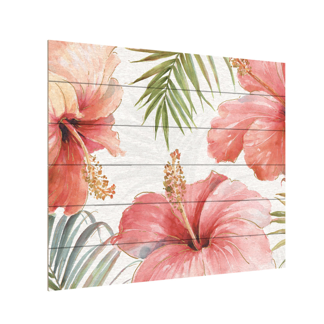 Wooden Slat Art 18 x 22 Inches Titled Tropical Blush I Ready to Hang  Picture Image 3
