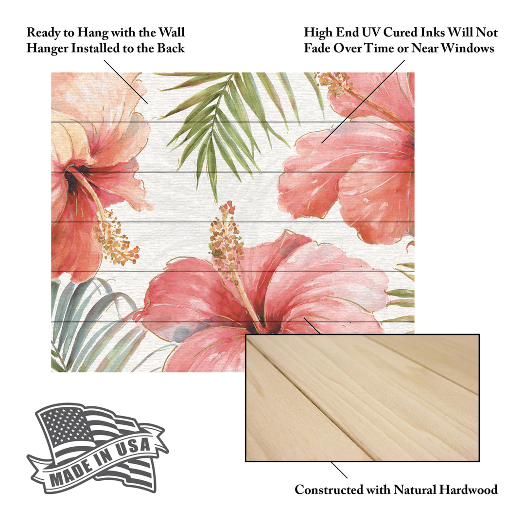 Wooden Slat Art 18 x 22 Inches Titled Tropical Blush I Ready to Hang  Picture Image 5