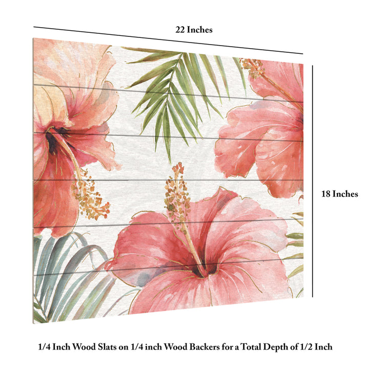 Wooden Slat Art 18 x 22 Inches Titled Tropical Blush I Ready to Hang  Picture Image 6
