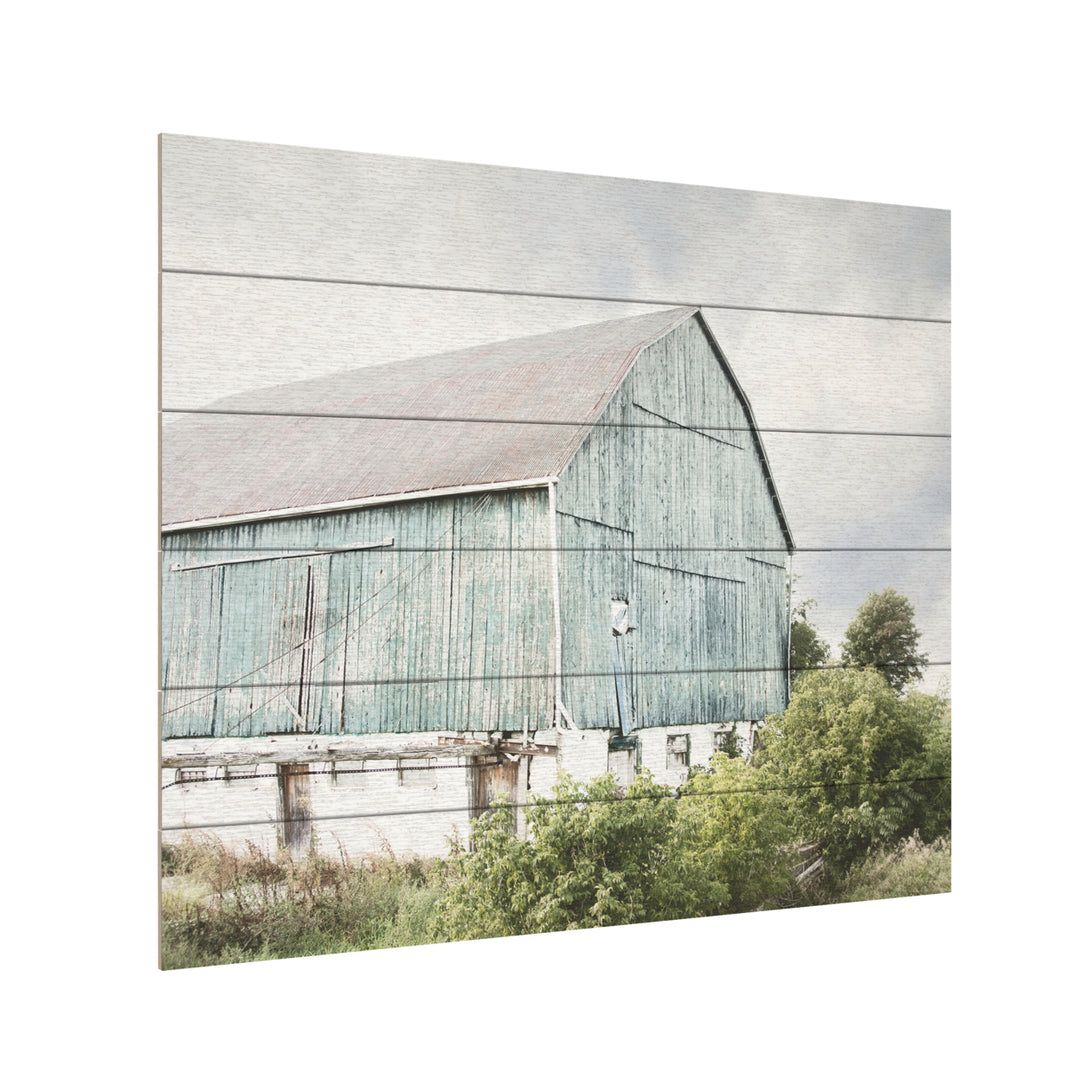 Wooden Slat Art 18 x 22 Inches Titled Late Summer Barn I Crop Ready to Hang  Picture Image 3