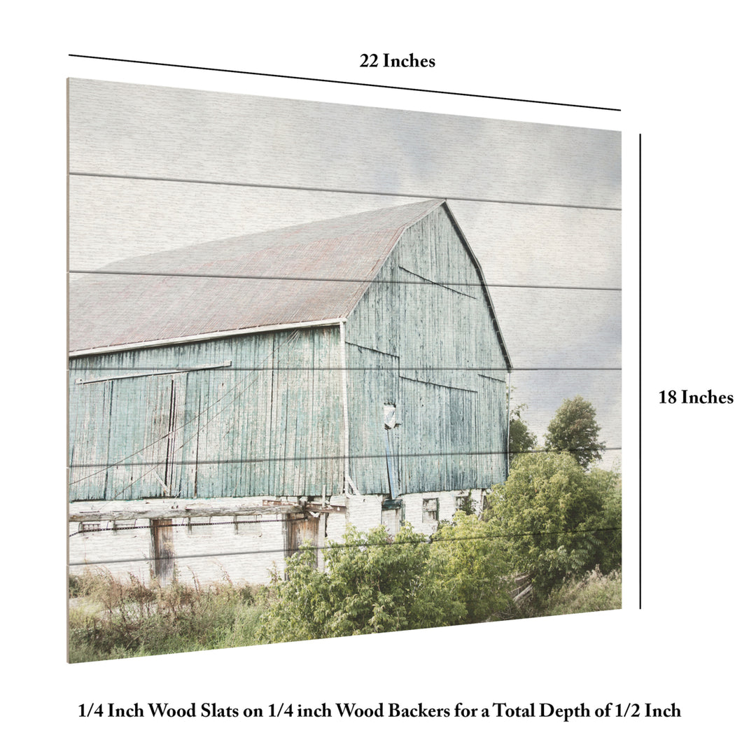 Wooden Slat Art 18 x 22 Inches Titled Late Summer Barn I Crop Ready to Hang  Picture Image 6